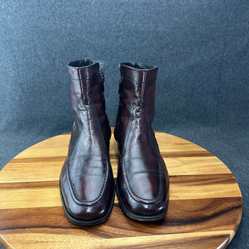 Florsheim Essex Ox Blood Leather Ankle Boot Men's Size 8.5D Side Zip 17074-18